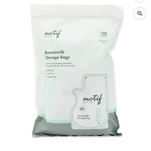 Motif Breastmilk Storage Bags (400 count) Eco-Friendly White and Green Pouch
